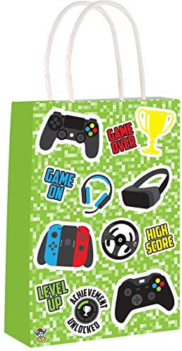 HENBRANDT 6x Game Over Gamer Boys Kids Paper Party Filler Loot Treat Gift Favour Goody Bags
