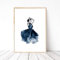 Din A4 Kunstdruck ohne Rahmen - Tanz Tänzerin Ballett Ballerina Aquarell Wasserfarbe blau Geschenk Druck Poster Bild