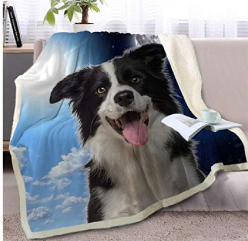 Morbuy Samt Leichte Decke, 3D Kuscheldecke Sofadecke Bettüberwurf Erhältlich Decke Tagesdecke Decke für Sofa und Bett Falten-beständig Schmusedecke (150x200cm,Schwarzer Hund)