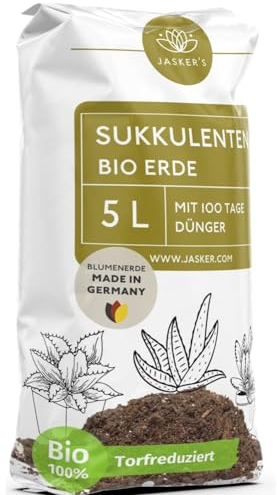 Sukkulentenerde 5 L - Sukkulenten Erde mit Dünger - Um 40% torfreduziert - Erde Sukkulenten - Sukkulenten+Erde - Sukkulenten Substrat - Auch als Kakteenerde und Kaktuserde geeignet