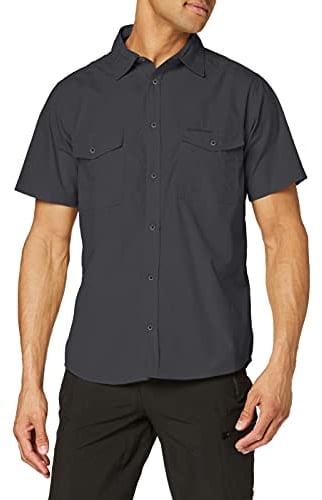 Craghoppers Mens Kiwi Short Sleeve Hiking Shirt, Dark Grey, M EU
