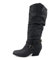 Stivali Donna Slip-On Zeppe Ginocchio Tacco Quadrato Nudo Stivaletti Casual Medi (39,Nero)