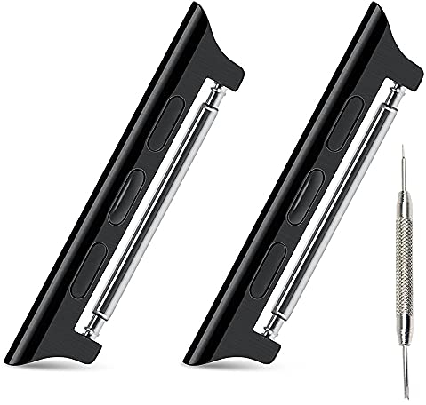 AISPORTS Compatible con Apple Watch 38mm 40mm Adaptador,Conector Estiramiento Adaptador de Acero Inoxidable Cierre de Conexión Metal con Barra de Resorte para Apple Watch SE/iWatch Series 6/5/4/3/2/1