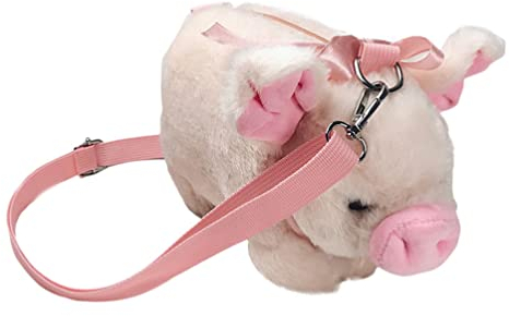 Luxshiny Plüsch Schweinchen Umhängetasche Cartoon- - Handschultergeldbeutel für Frau Mädchen (Rosa)