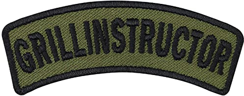 Tactical Morale Patch GRILLINSTRUCTOR Army Aufnäher Bundesheer Militär Abzeichen zum annähen/aufbügeln | Bundeswehr Geschenk Applikation für Jacke/Weste/Uniform 70x20mm