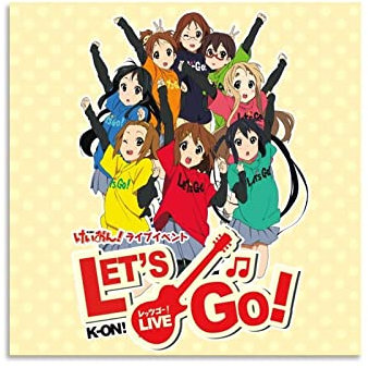 K-On! Japanisches Anime-Poster, Filmposter, Poster für Zimmer, ästhetisch, 6 Malen, auf Leinwand, Wandkunst, Poster, Scrollbild, Druck, Wände, Dekoration, Heimposter, 30 x 30 cm