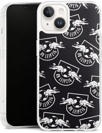 Silikon Hülle kompatibel mit Apple iPhone 14 Case transparent Handyhülle RB Leipzig Muster Logo