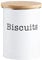 EHC Round Enamel Airtight Seal Cookie/Biscuit Kitchen Storage Canister Jar With Wooden Lid, White