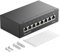 deleyCON CAT 6a Panneau de Brassage Panneau de Distribution 8 Ports 1 UH Desktop & Mural Blindé 8x Prise RJ45 LAN Câble D'installation Réseau TIA568A TIA568B RAL 9005 Noir
