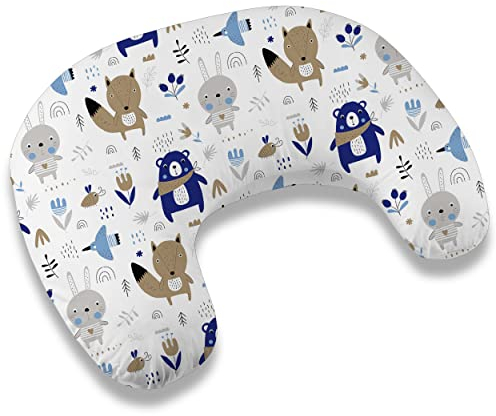 Moon klein Mond Stillkissen 110cm Stillhörnchen Schwangerschaftskissen Kopfkissen Kissen zum Stillen Nursing Pillow mit abnehmbarem und waschbarem Bezug ekmTRADE (47)