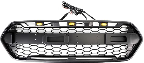 Matte Black Front Bumper Grille Fit für Ford Transit Custom Trail 2018-2023 W/ 3LED