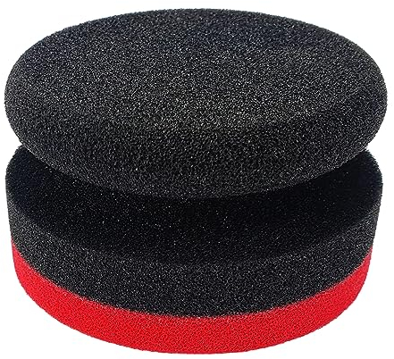 Craft-Equip Ø90mm Handpolierschwamm in ROT-EXTRA HART geeignet zum Auftragen und Auspolieren von Polituren und Wachsen Polierpuck Polierschwamm Polierpad
