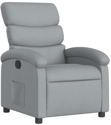 vidaXL Relaxsessel, Sessel mit Liegefunktion, Fernsehsessel Verstellbare Rückenlehne, Liegesessel Ruhesessel Polstersessel, Hellgrau Stoff