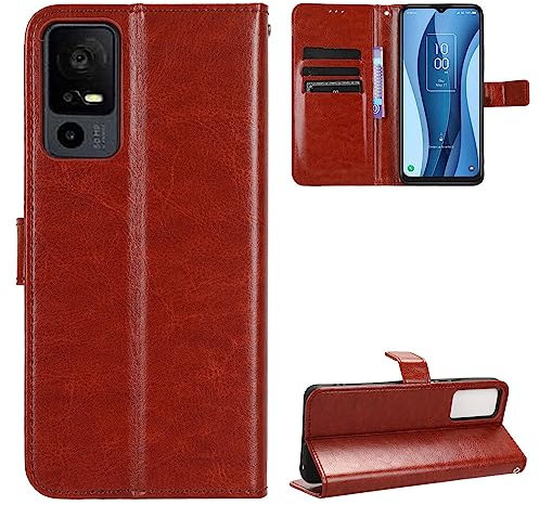 BellaCase TCL 40 NxtPaper 5G Coque [Étui Portefeuille] [Fonction Support] [Slots pour Cartes] [Couverture à Rabat Magnétique] Compatible avec Le Smartphone TCL 40 NxtPaper 5G(Marron)