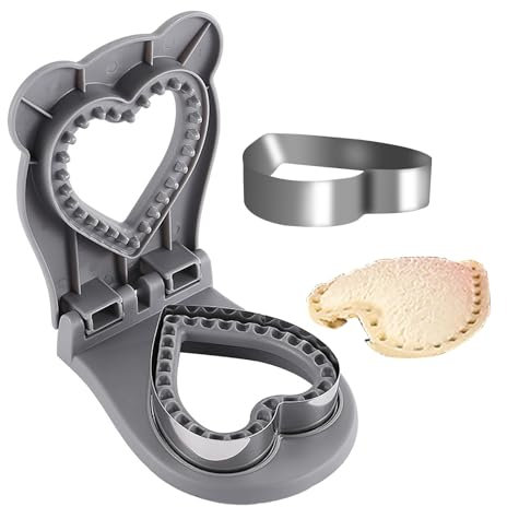 Holzsammlung Sandwich Cutter Sealer, 3,5 Pouces Moule à Gâteau Toast en Forme de Coeur, Coupe Croûte de Pain en Acier Inox, Trancheuse à Sandwich Fabricant pour Sandwichs Poche, Bento, 1 Pièce