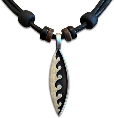 HANA LIMA Surferhalskette Surferkette Surfschmuck Lederkette Halskette Herren Damen Surfbrett