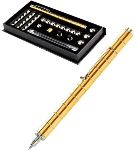 ALEIFLE Magnetic Pen,Fidget Pen, Magnetstift,Magnetischer Kugelschreiber,Für Teenager, Jungen, Männer, Freund, Papa, lustiges Geburtstagsgeschenk (GOLD)