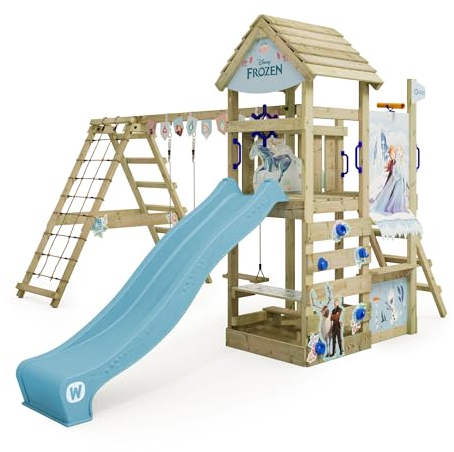 Disney's Frozen Story Parque Infantil de Wickey - Estructura para trepar, Equipo de Juegos de jardín para niños - Parque Infantil de jardín de Madera para Exteriores