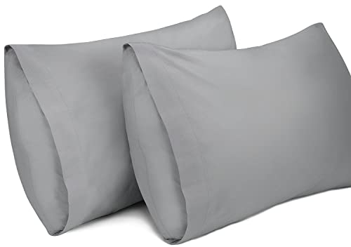 Lirex 2er Pack Kissenbezug 40 x 70 cm - 100% Baumwolle Kissenbezüge-Anthrazit-Kissenhülle-Hypoallergen, Oeko-TEX Zertifiziert, Dunkelgrau