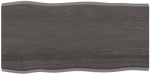 Rantry Tischplatte aus behandeltem Holz, Eiche, Naturrand, Grau, 100 x 50 x 2 cm, Tischplatte für Restaurant, Esszimmer, Wohnzimmer, Büro, Möbel, Arbeitsplatte, Tischplatte