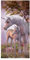 damaloo Einhorn mit Fohlen Kinder Handtuch groß aus Baumwolle - Badetuch für Mädchen, Jungen & Erwachsene - XXL Duschtuch 70x140