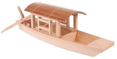 Operitacx Mini Holzboot Modell Mit Flachem Boden Stabiles Holz Angelboot Mit Zelt Dekoratives Maritimes Ornament Für Tisch Schule Und Geschenk Handgefertigtes Segelschiff Wohnkultur