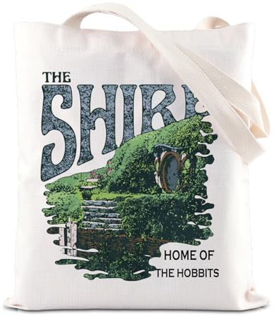 FOTAP LOTR Merch Lord Rings Tote Bag Lord Rings Movie Gift Hobbit Gift Movie Fans Gift Lord Rings Quotes Handbag, weiß, 14.56INCHES