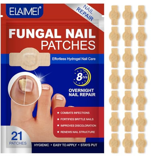 Fungal Nail Patches,21 Patches Multi-Purpose Toenail Repair Treatment Pads- Nail Repair for Damaged Nails, 8-Hour Nail Treatment Restores Healthy Appearance (pads)