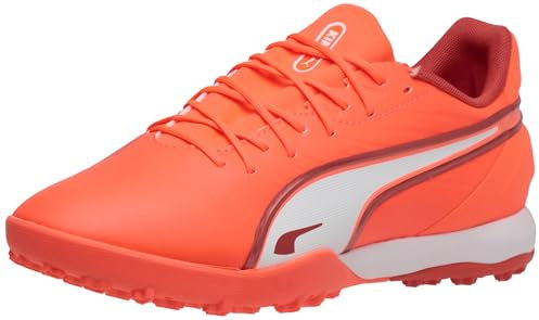 PUMA King Match TT Unisex Football Boots, Glowing Red White Fire, 11 UK