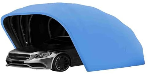 sjdoPulse Abri D'Auto Résistant À Tous Les Temps De 18,6 Pieds, Auvent De Voiture De Garage Pliant Mobile, Abri D'Auto Semi-Automatique Anti-Exposition, Verrouillable