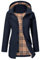 UMIPUBO Imperméables Vestes pour Femme Longue Manteau à Capuche Imperméable Coupe-Vent Zip Poncho d'Extérieur Coupe Vent Veste de Pluie Printemps Automne (Bleu Marine, XXL)