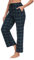 North Bund Bas De Pyjama Femme 100% Coton à Carreaux Pantalon Doux Long Confortable Détente Vêtements De Nuit Loisirs Hiver Bleu Vert XXL