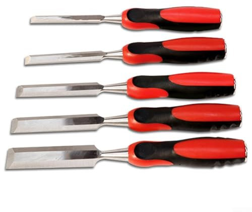 Besttoolifes Wood Chisel Set Woodworking Carving Heavy Duty Hand Tools 10Mm, 13Mm,16Mm, 19Mm, 25Mm with Soft-Grip Handles(10mm)