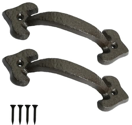 Godneei 2 Stück Türgriff-Sets, DIY & Werkzeuge, Griffe für Küchenschränke, Schrankgriffe, Möbelgriffe Schwarz, Schrankgriffe Vintage, Schubladengriffe Gusseisen