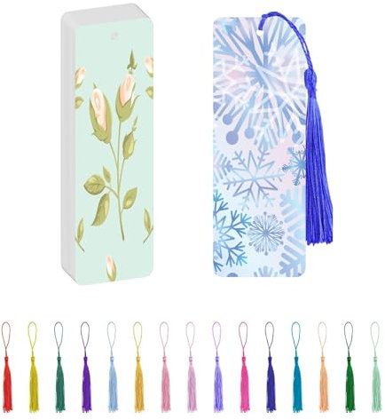 50 Feuilles Papier Aquarelle 300g Coton, 15 x 5 cm Bloc Aquarelle, Papier Marque-page Papier pour Aquarelle Blanc, DIY Marque Page pour Peinture, Cartes Postales, Cartes de Vœux, avec 15 Pompons