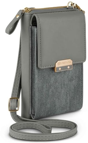 ONEFLOW Bliss Purse für Google Pixel 7a Handytasche zum Umhängen Damen mit Portemonnaie, Handy Umhängetasche mit Geldbörse und Handyfach, Kleine Handtasche, Taupe Grau