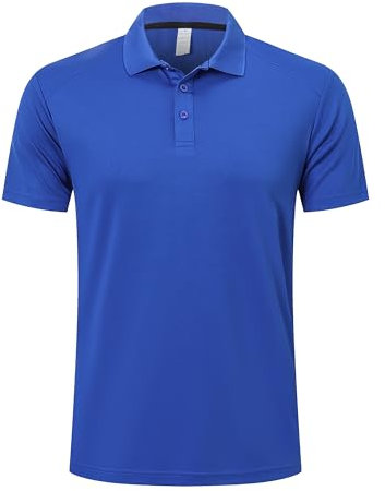 ZENGVEE 1 Pack Men's Polo Shirts Golf Polo for Men Adult Quick Dry Breathable Workout Shirts Short Sleeve Tshirts Moisture Wicking Sport Top T-Shirts(0428-1-Blue-M)