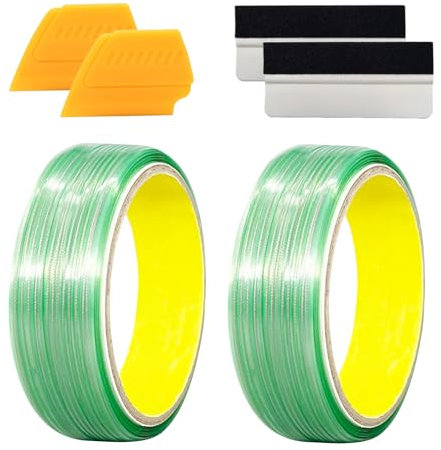 XdealCozyxc 2 Pcs 5M Knifeless Tape for Vinyl Wrap with 4 Scratch-Free Film Tool Scrapers for Car Stickers & Paint Protective Film