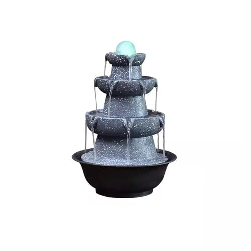 Xilin-872 Indoor Fountain Table De Table Flow Water Balancel Table Fontaine Salon Humidificateur Plancher Ornement Lumière Tournant Water Ball Ornement Tabletop Water Fountain(Large)