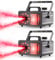 2PCS Nebelmaschine 1200W Rauchmaschine mit Fernbedienung, 9 RGB LED Lichteffekt Party Disco Beam 14 Farben Strobe Mini Nebel Maschine für DJ Halloween Hochzeit Weihnachten Bühne