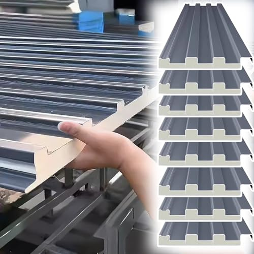 Elitix Corrugated Roofing Panel 6 8 10 Pack, Twin Wall Ceiling Cladding Panels for Outdoor Greenhouse Shed Roofing, Chicken Coop Roof Deck Cover(Gray,8 PCS_L 2M/78.7IN/6.6FT)