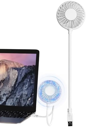 Mihauuke Portable Fan USB | Space Saving USB Laptop Fan - Bendable Personal Ventilator Tool Device for Travel Beach Car Desk Bedroom Dorm Tent Outdoor Offices