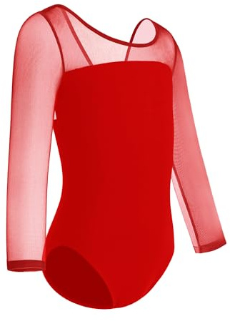 ZYXWVU Ballett Trikot Mädchen Gymnastikanzug Mädchen Ballett Body kinder 3/4 Langarm