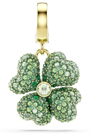 Swarovski Idyllia Charm, Glücksklee, Grün, 18K Goldbeschichtet