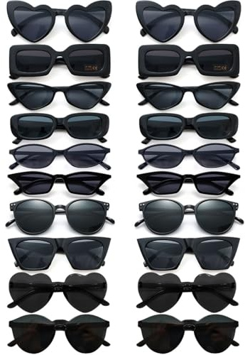 Dwenarry Party Sonnenbrille Damen Sonnenbrillen Set Vintage Brille Retro Party Brillen Für Damen Herren 20 Stücke