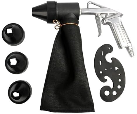 Dioche Sandblästringsmaskin Sandblästring 6st Pneumatisk Sandblästringsmaskin Set Handhållet Sandblästringsverktyg för Rostborttagning/polering/renovering, 450 Ml Sandblästringspåse Ingår