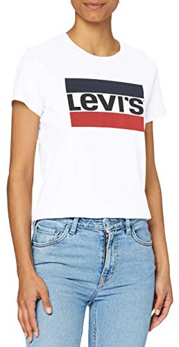 Levi's Femme The Perfect Tee T-Shirt, Sportswear Logo White , XS