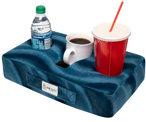 The Original Cup Cozy Pillow Gray-As Seen on TV-The World's Best Couch/Bed/Car Cup Holder for Drinks/Snacks/Remotes! (Teal)