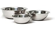 Vollrath 1098BCE Economy Stainless Steel Mixing Bowl Set, 1.5-Quart, 3-Quart, and 5-Quart, 26-Gauge, Mirror Finish, Beaded Edge, Flat Bottom, Nesting, Dishwasher Safe
