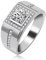 Uloveido Lab erstellt Diamond Engagement Band Square Ehering für Männer CZ Crystal Herren Jubiläumsringe Weißgold plattiert (Platin, Größe 59 (18.8))
